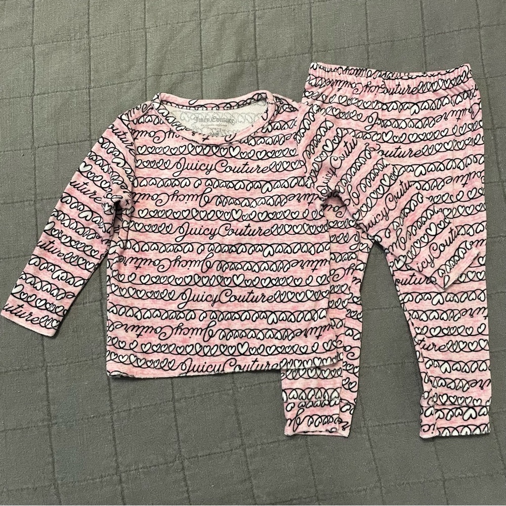 Juicy Couture pajama set size 24 months EUC super soft​​​​​​​